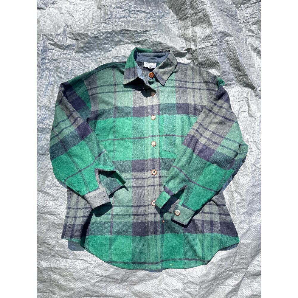 vintage size 8 Russ studio flannel womens repair both cuffs need new buttons - Picture 3 of 8